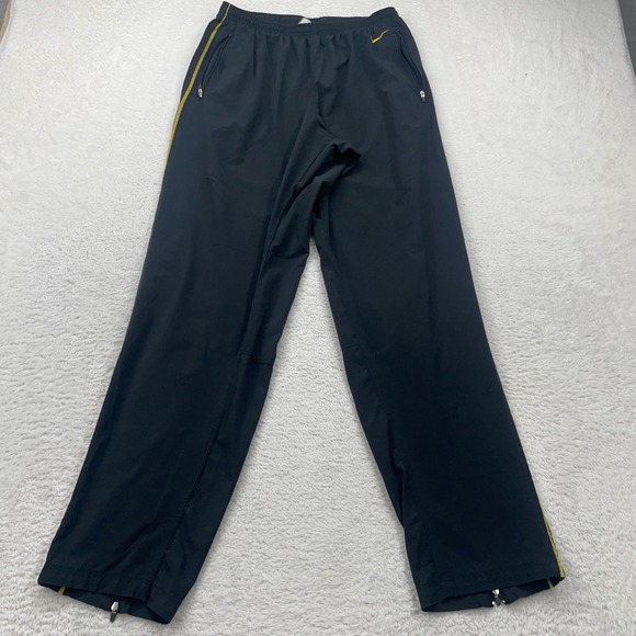 Vintage Nike Fit Dry Men's Black Track Pants Athletic Training Warm Up Workout L - Picture 1 of 8
